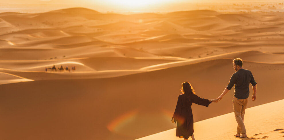 two Couples In Merzouga Dessert